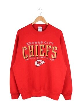 Vintage Kansas City Chiefs Crewneck Sweatshirt Pro Player 90s Red Size Large